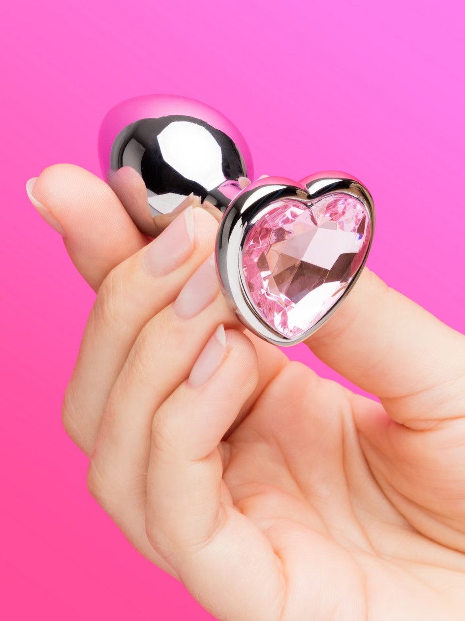 Lovehoney Jeweled Heart Metal Butt Plug 2.5 Inch