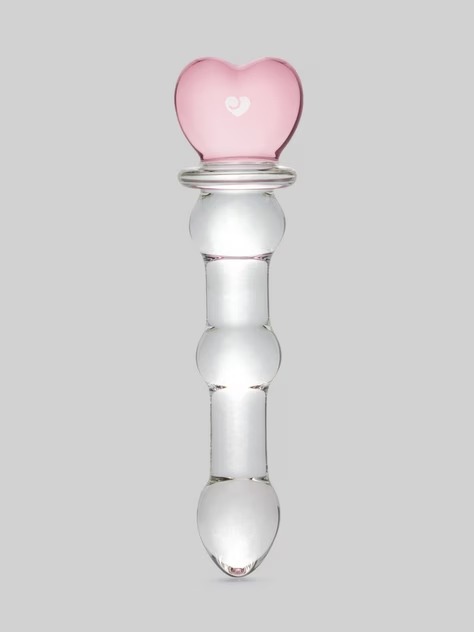 Lovehoney Crystal Heart Wavy Glass Dildo 6 Inch