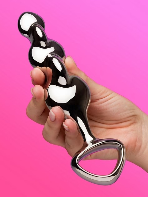 njoy Disco Rippled Textured Stainless Steel G/P-Spot Dildo