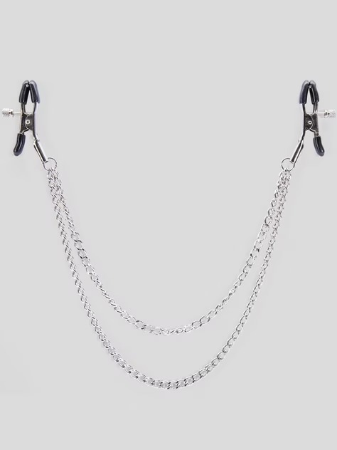 Bondage Boutique Adjustable Nipple Clamps with Double Chain