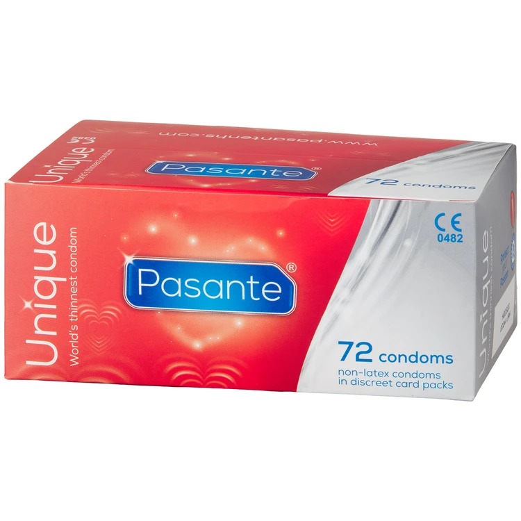 Pasante Unique Latex-Free Thin Condoms 72 Pack